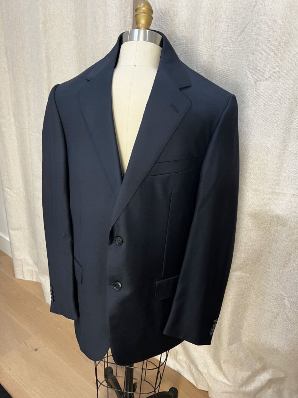 Ermenegildo Zegna Navy Wool Two-Button Classic Blazer Jacket 40 R US Made Italy